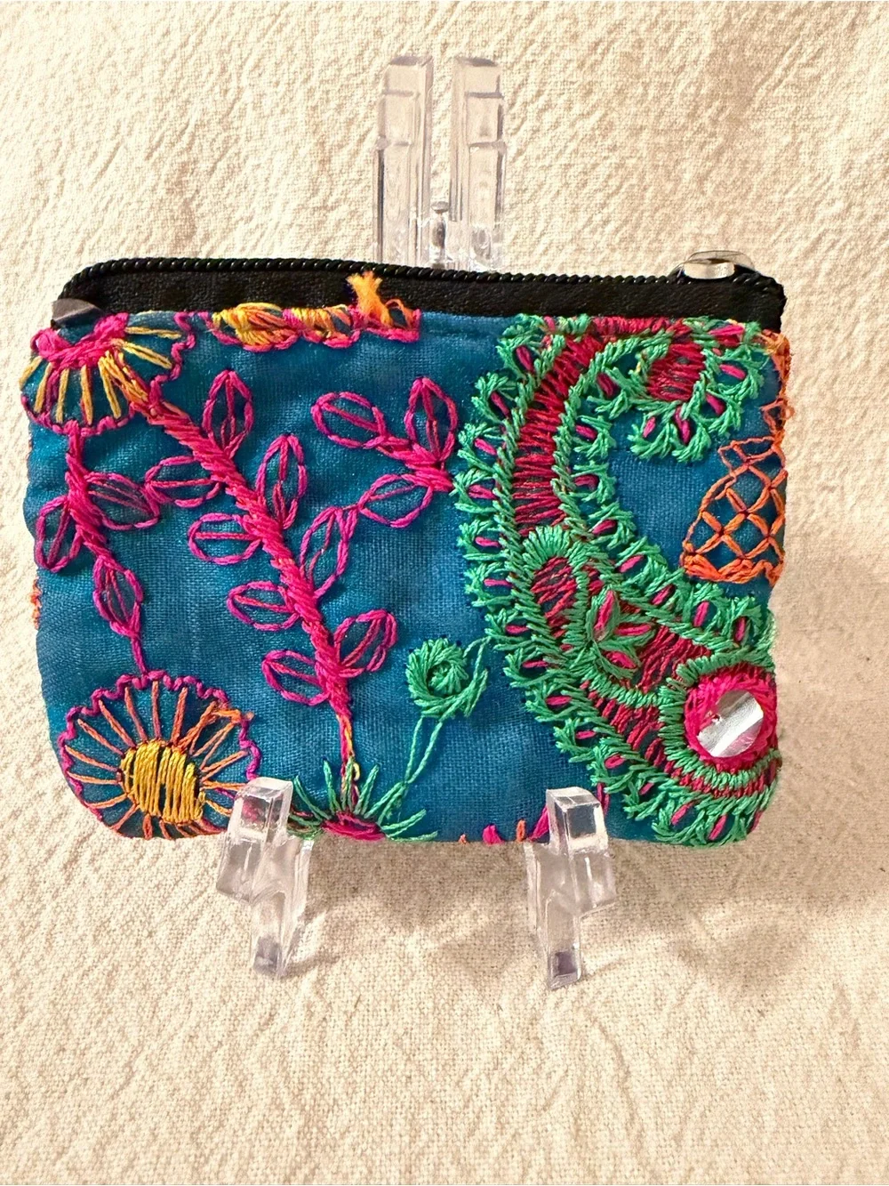 NATURAL LIFE TINY MIRROR WITH OWN TIE BAG and SMALL COIN PURSE (Not NL) - Picture 3 of 7